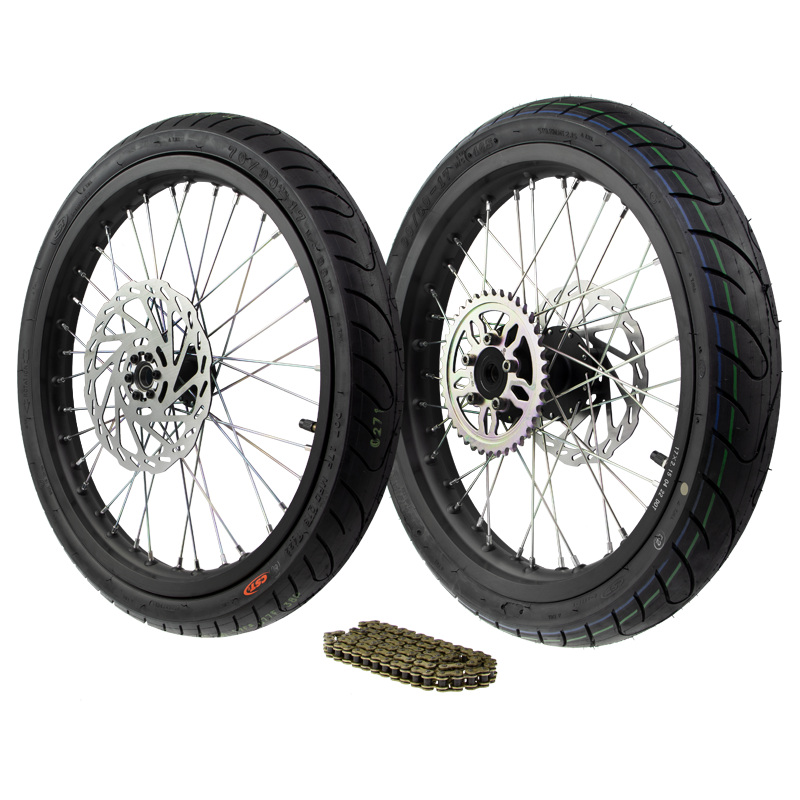 Complete Supermoto Wheel Set 17" Talaria Sting MX3 & MX4