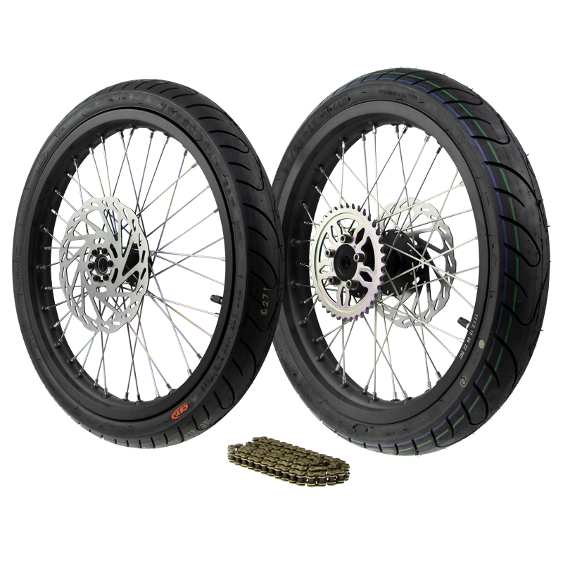 Complete Supermoto Wheel Set 17" Talaria Sting