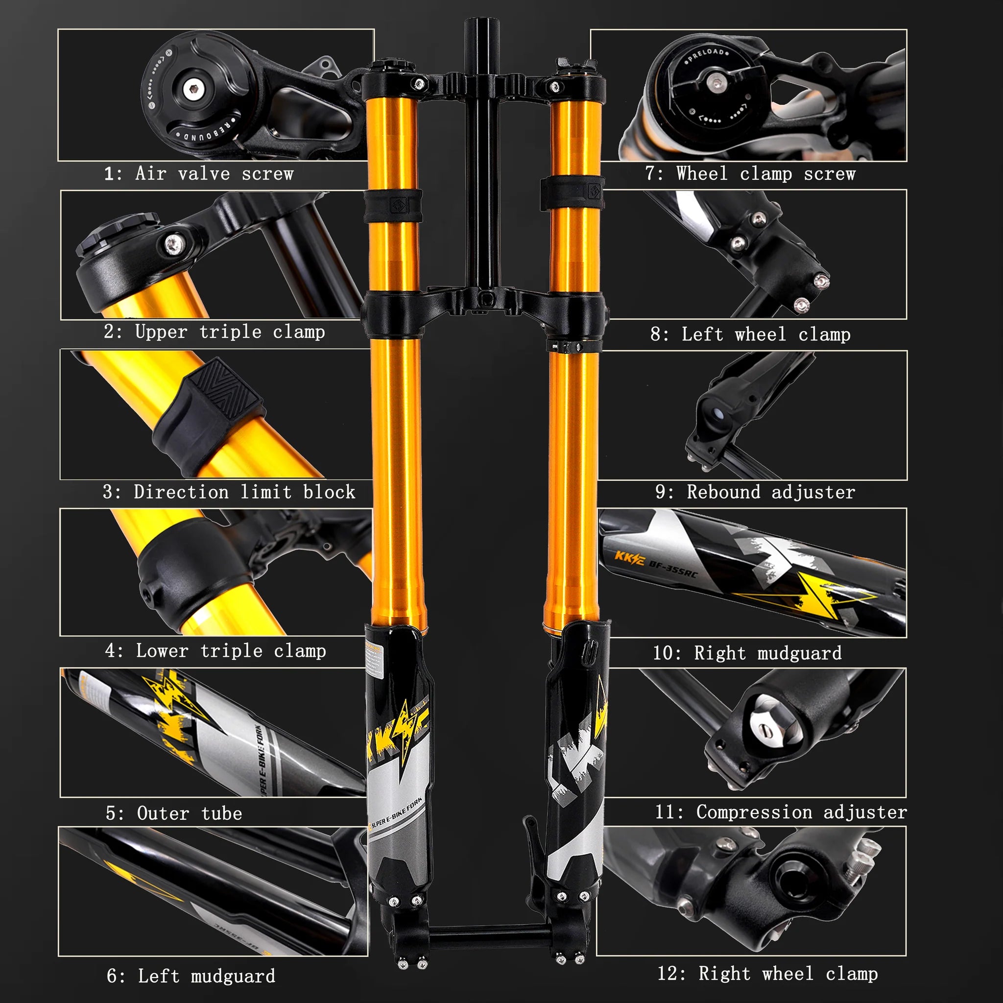 KKE Gold Fork for Surron / Talaria / E Ride Pro